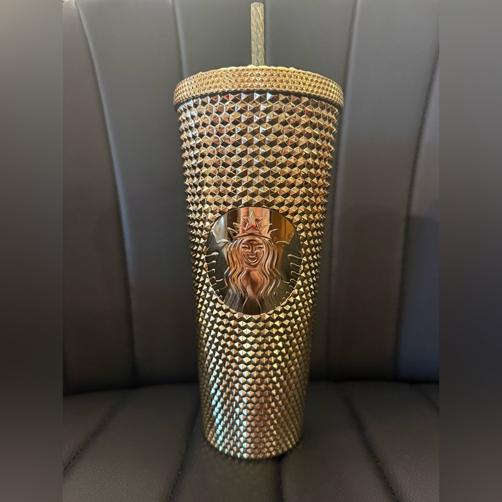 Starbucks Metallic Gold Studded Tumbler